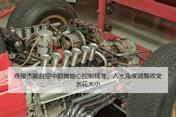 练俊杰跳台空中翻腾轴心控制精准，入水角度调整改变水花大小